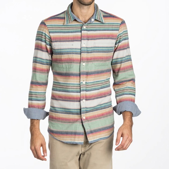 Faherty Other - Faherty Belmar Reversible Long Sleeve Stripe Button Up Workshirt